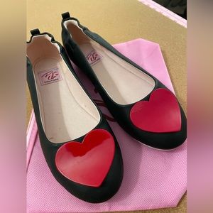 Pinup Couture Heart flats - size 8